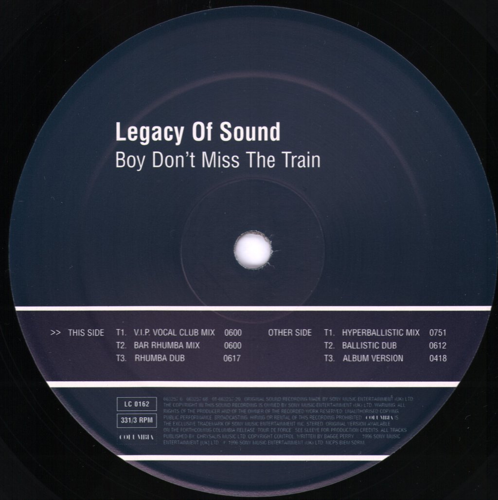 Legacy Of Sound - Boy Don't Miss The Train - 12 Inch