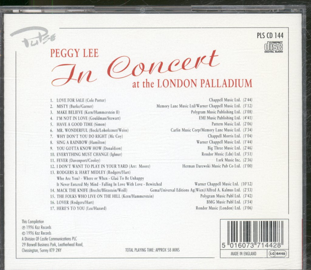 Peggy Lee - Fever! (The Best Of Peggy Lee) - Cd