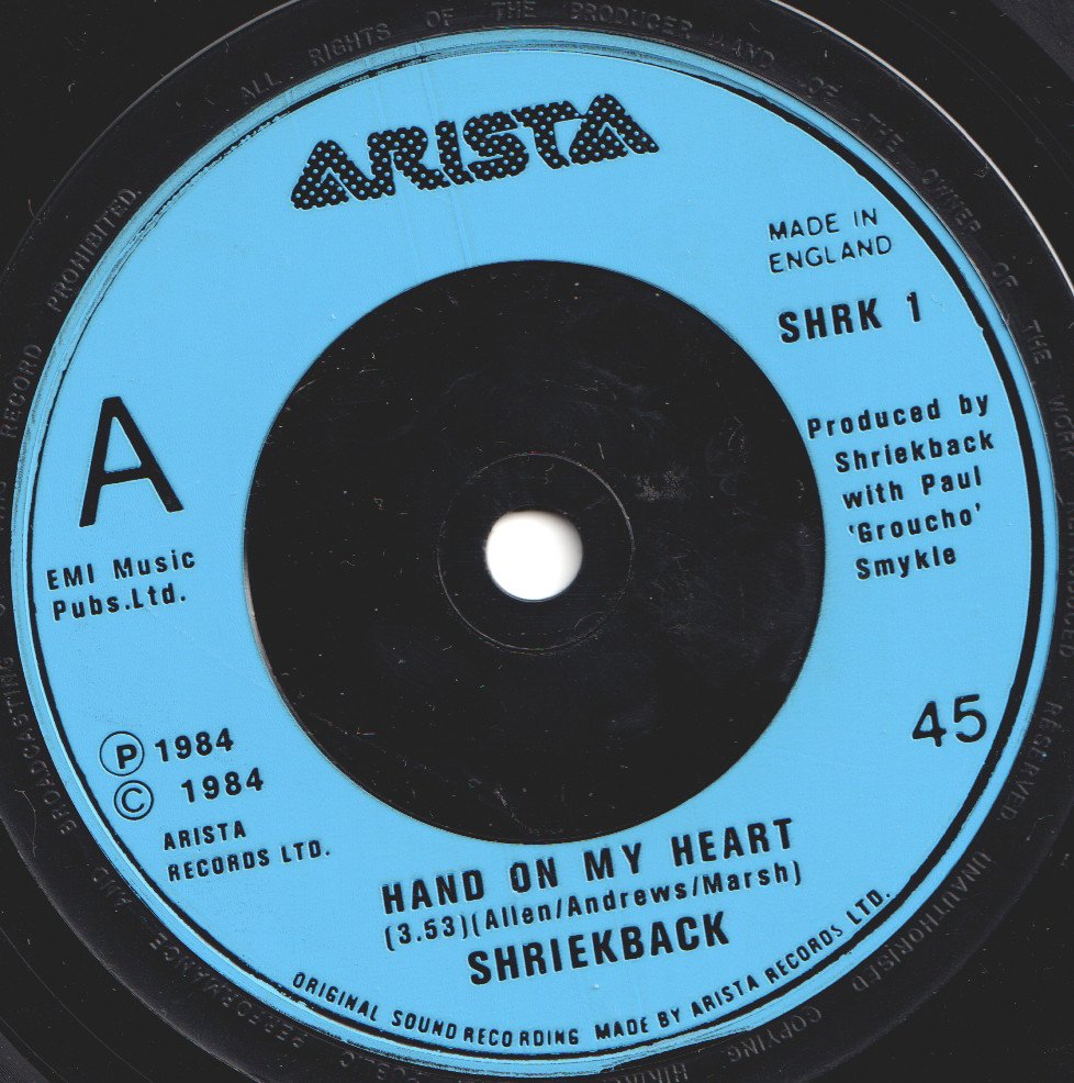 Shriekback - Hand On My Heart - 7 Inch