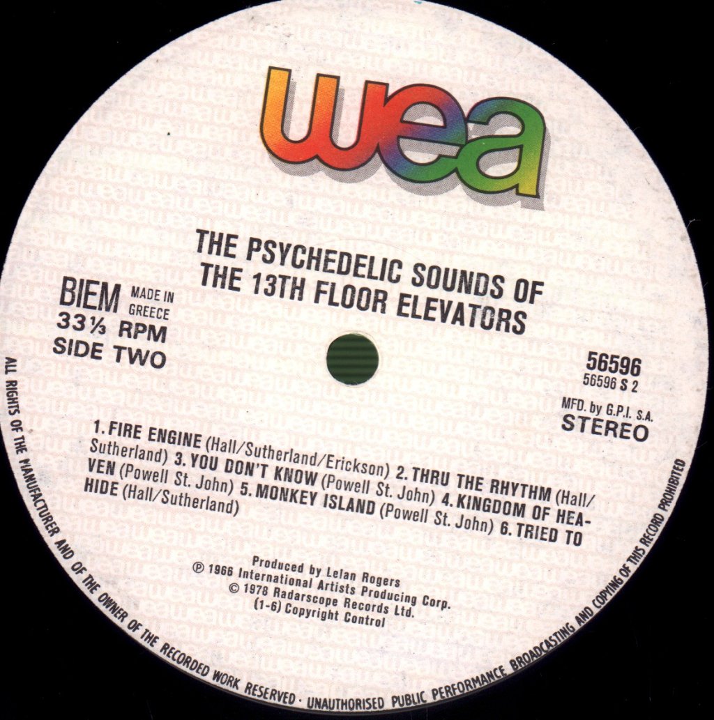 13th Floor Elevators UK盤 RAD13 13th Floor Elevators - Psychedelic Sounds Of The 13th Floor