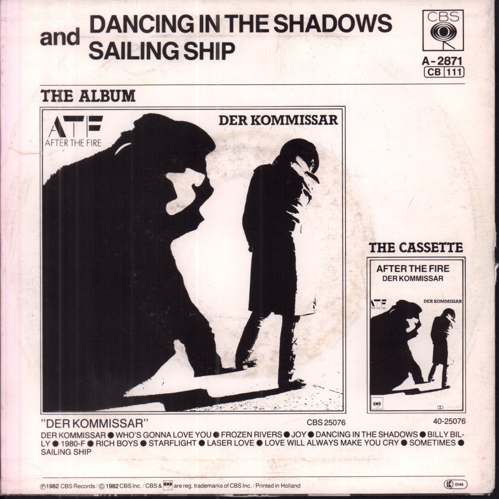 After The Fire - Dancing In The Shadows - 7 Inch