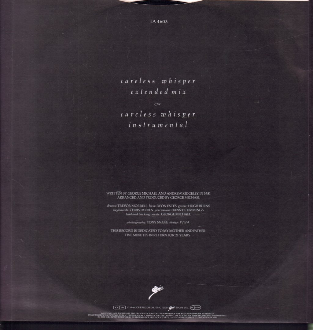 George Michael - Careless Whisper - 12 Inch