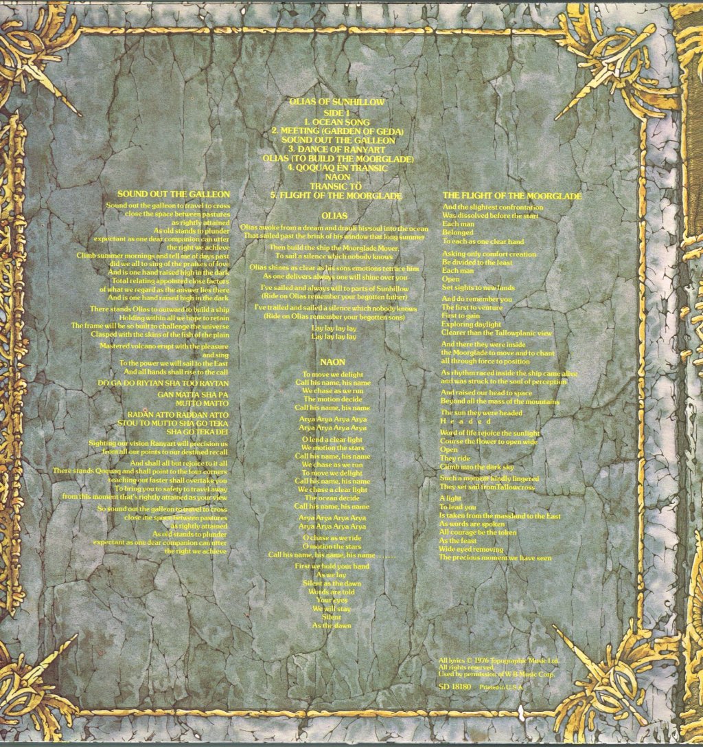 Jon Anderson - Olias Of Sunhillow - Lp
