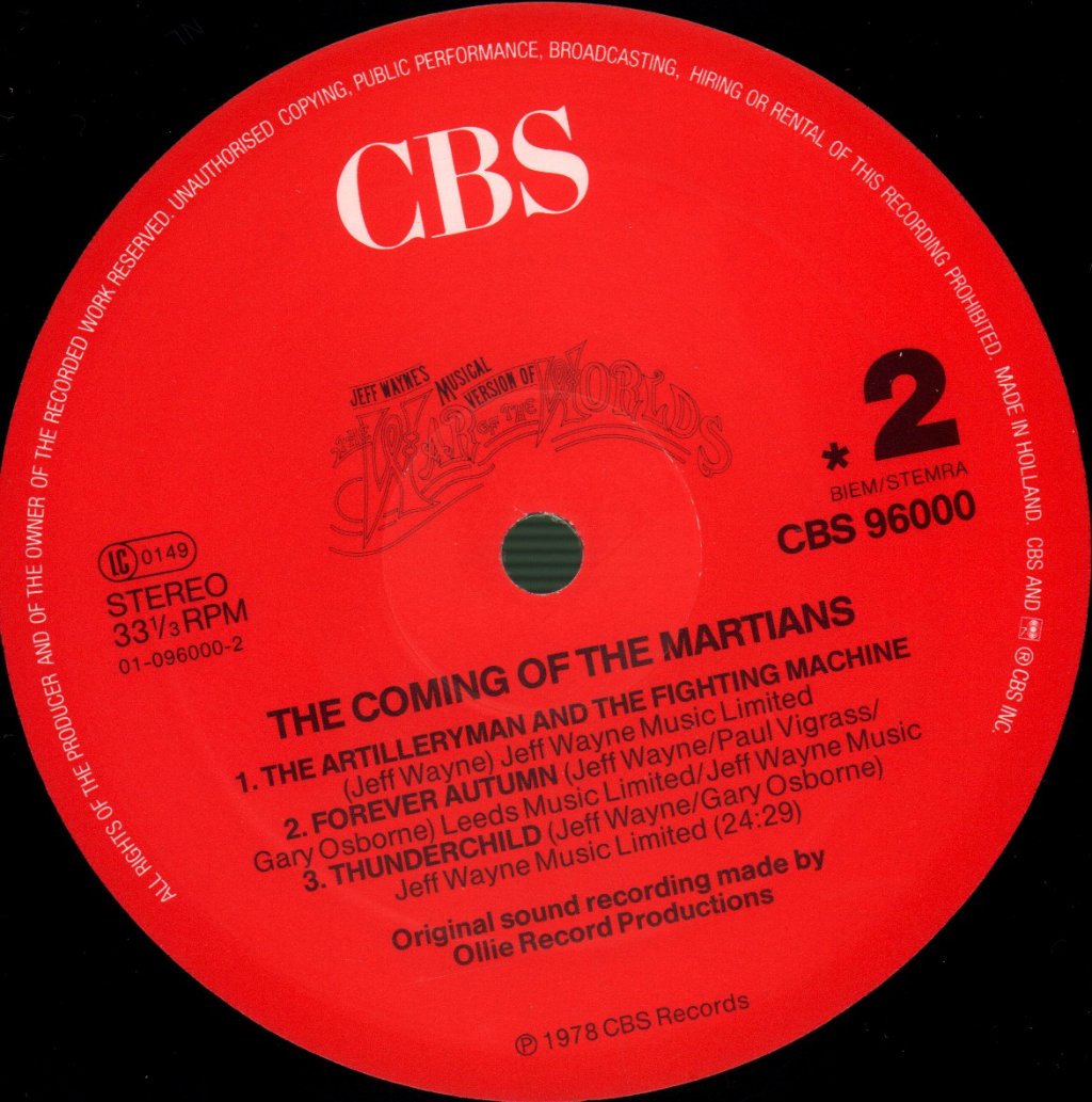 Jeff Wayne - War Of The Worlds - Double Lp