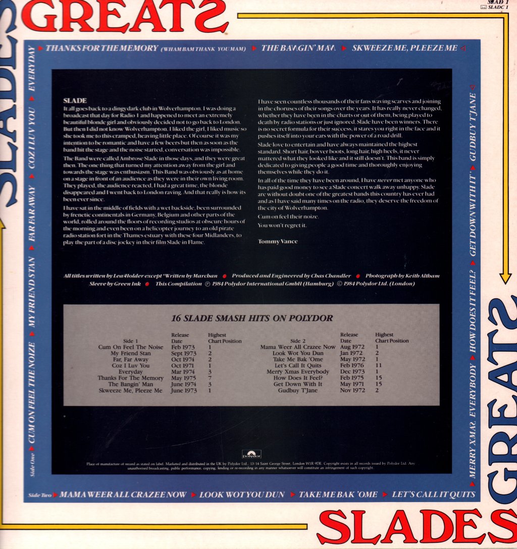 Slade - Slades Greats - Lp