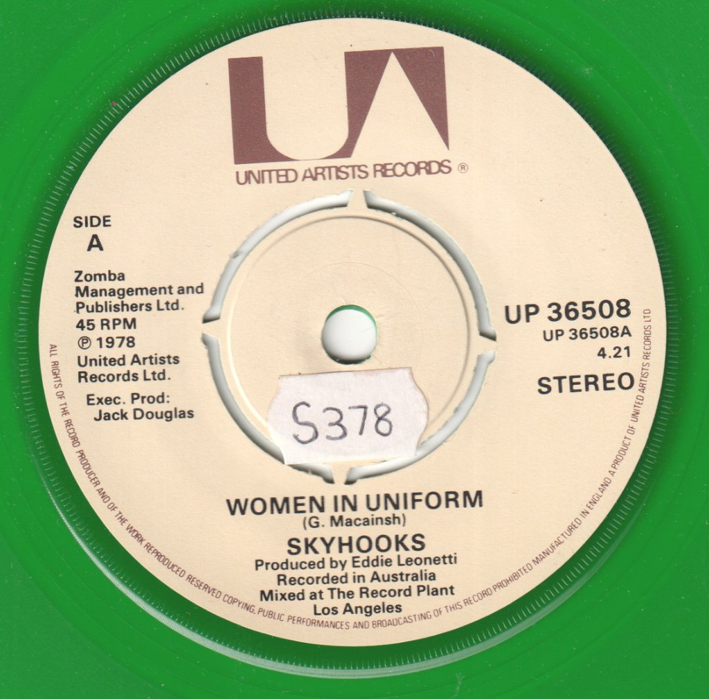 Skyhooks - Women In Uniform - 7 Inch