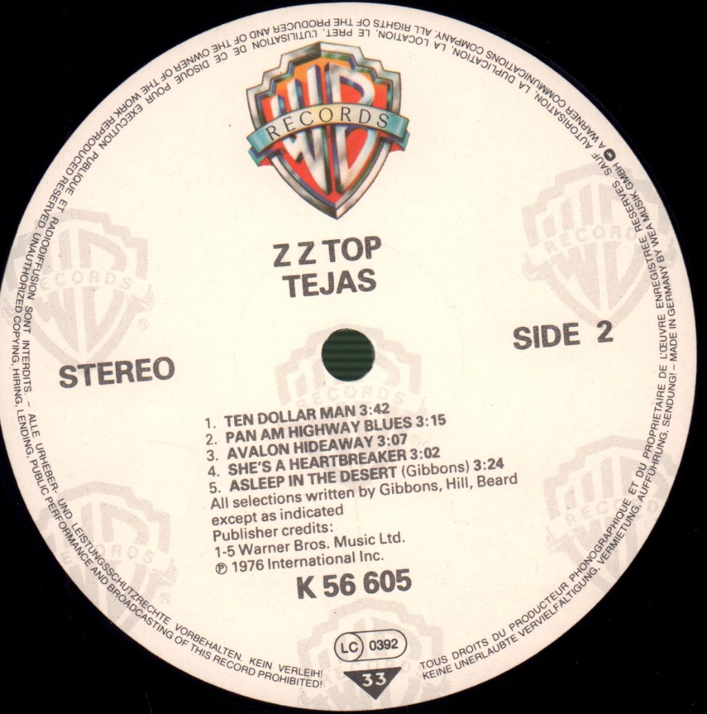 ZZ Top - Tejas - Lp