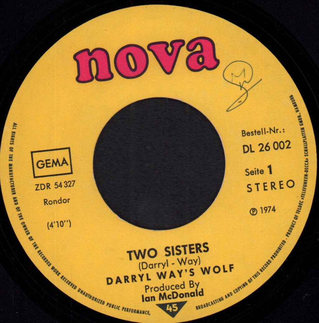 Darryl Way's Wolf - Two Sisters - 7 Inch