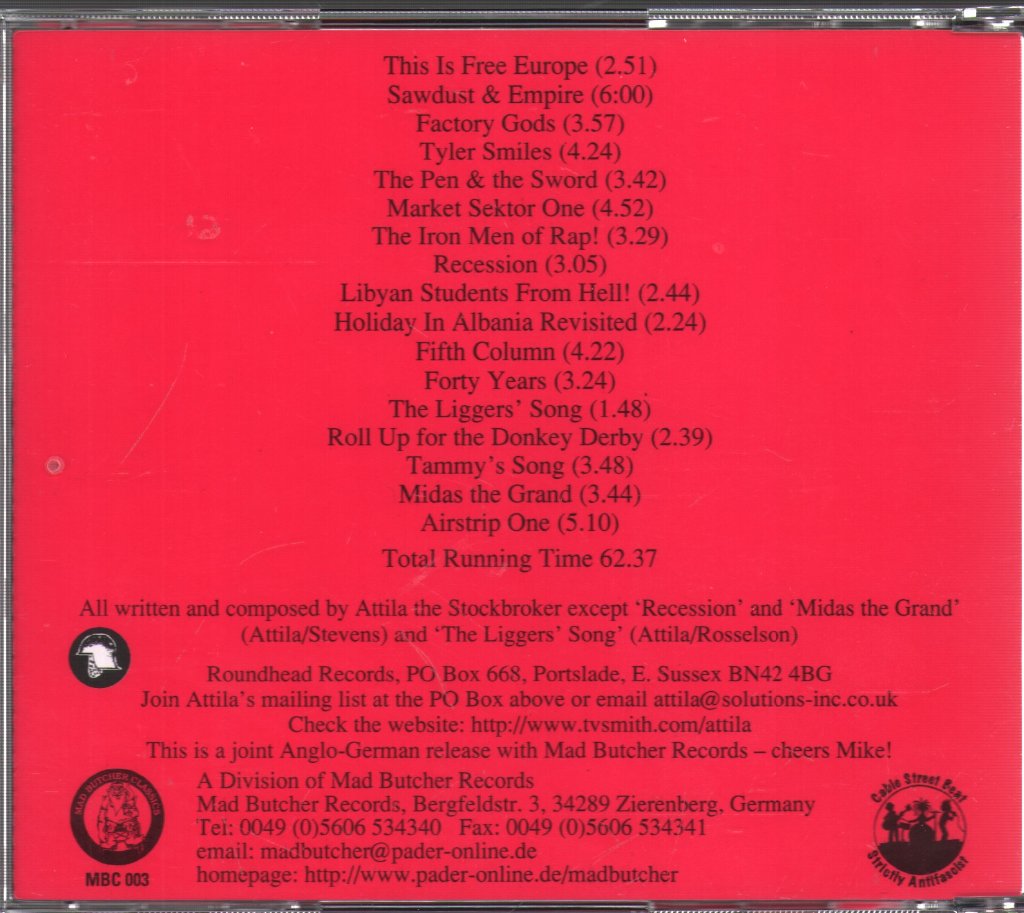 Attila The Stockbroker - The Pen & The Sword - Cd
