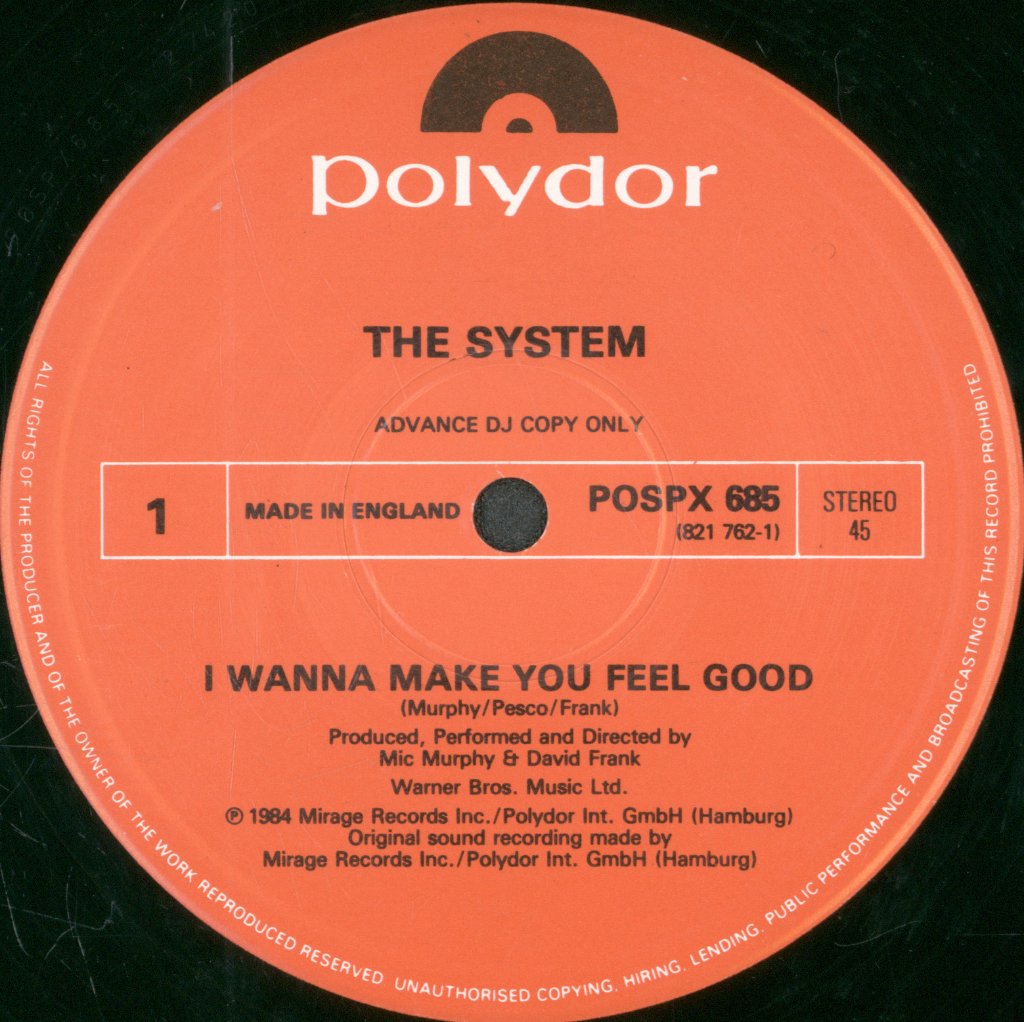 System (80'S) - I Wanna Make You Feel Good - 12 Inch