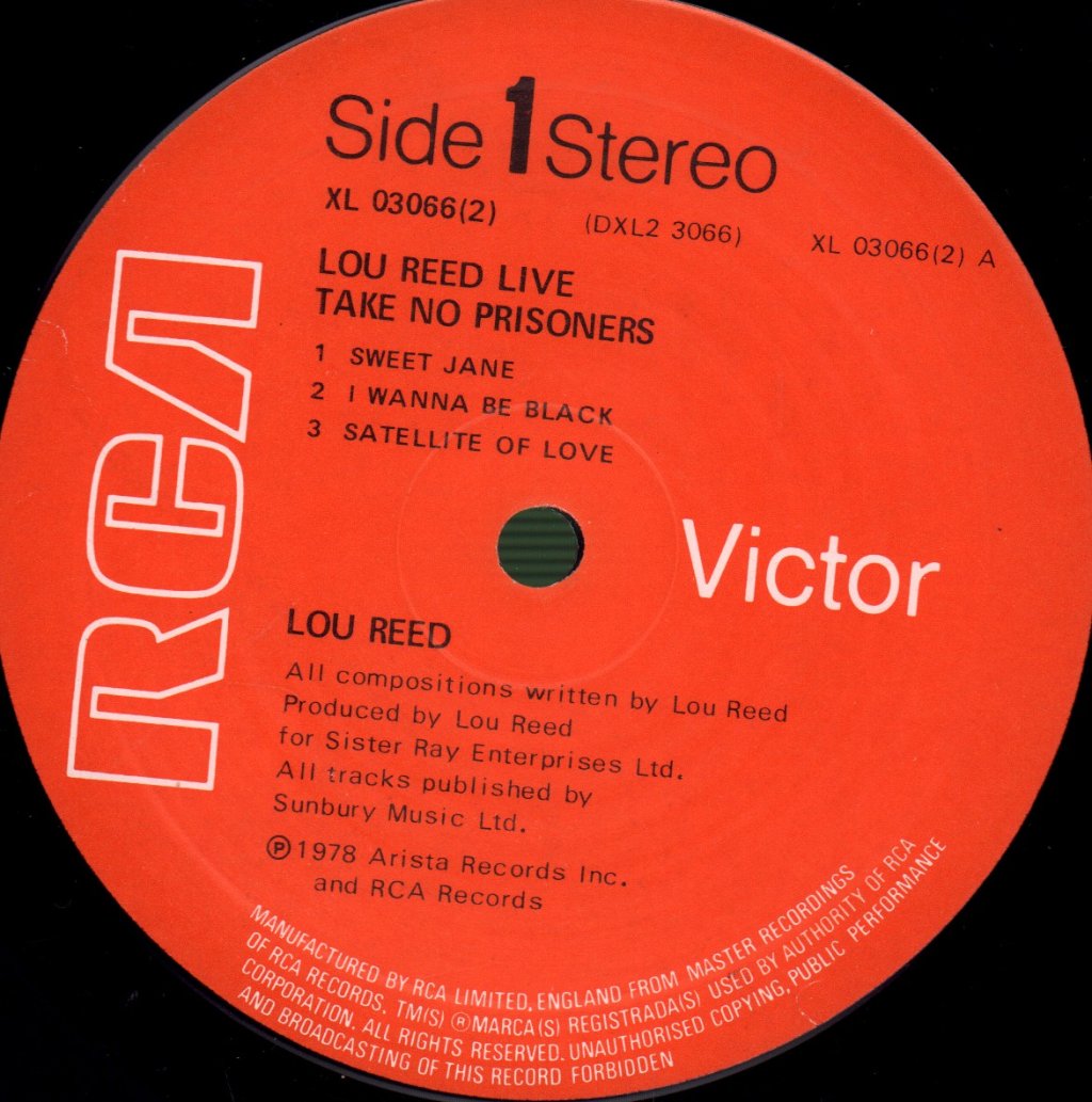 Lou Reed - Take No Prisoners (Live) - Double Lp