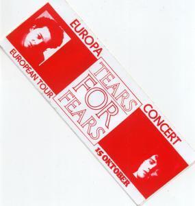 Tears For Fears - European Tour 15Th October 1985 - Sticker