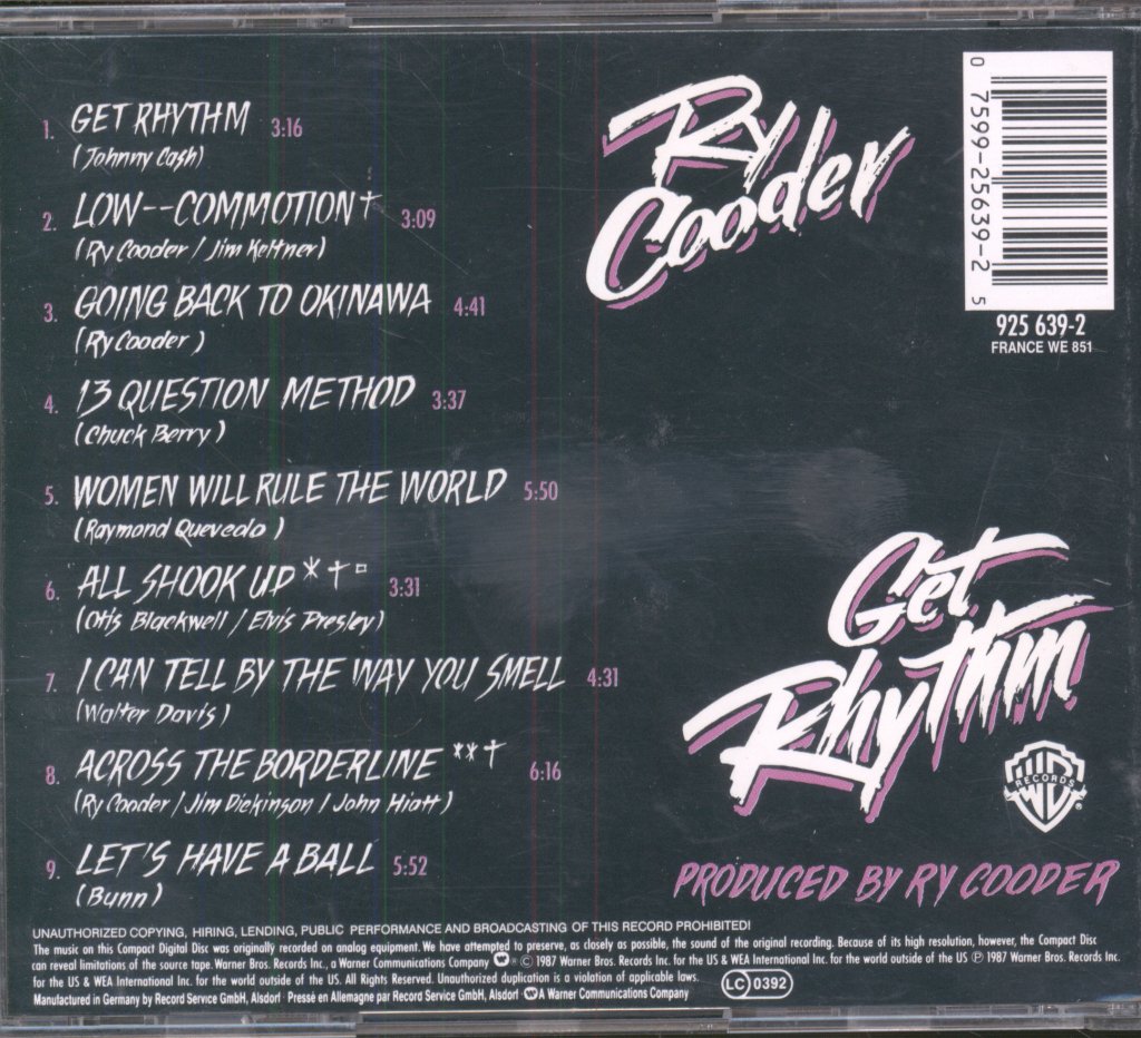 Ry Cooder - Get Rhythm - Cd