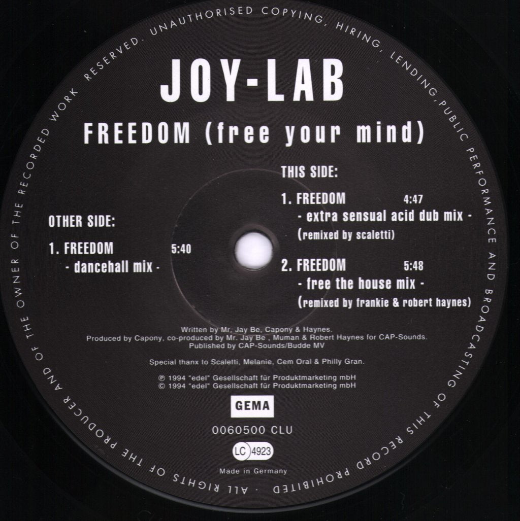 Joy-Lab - Freedom (Free Your Mind) - 12 Inch