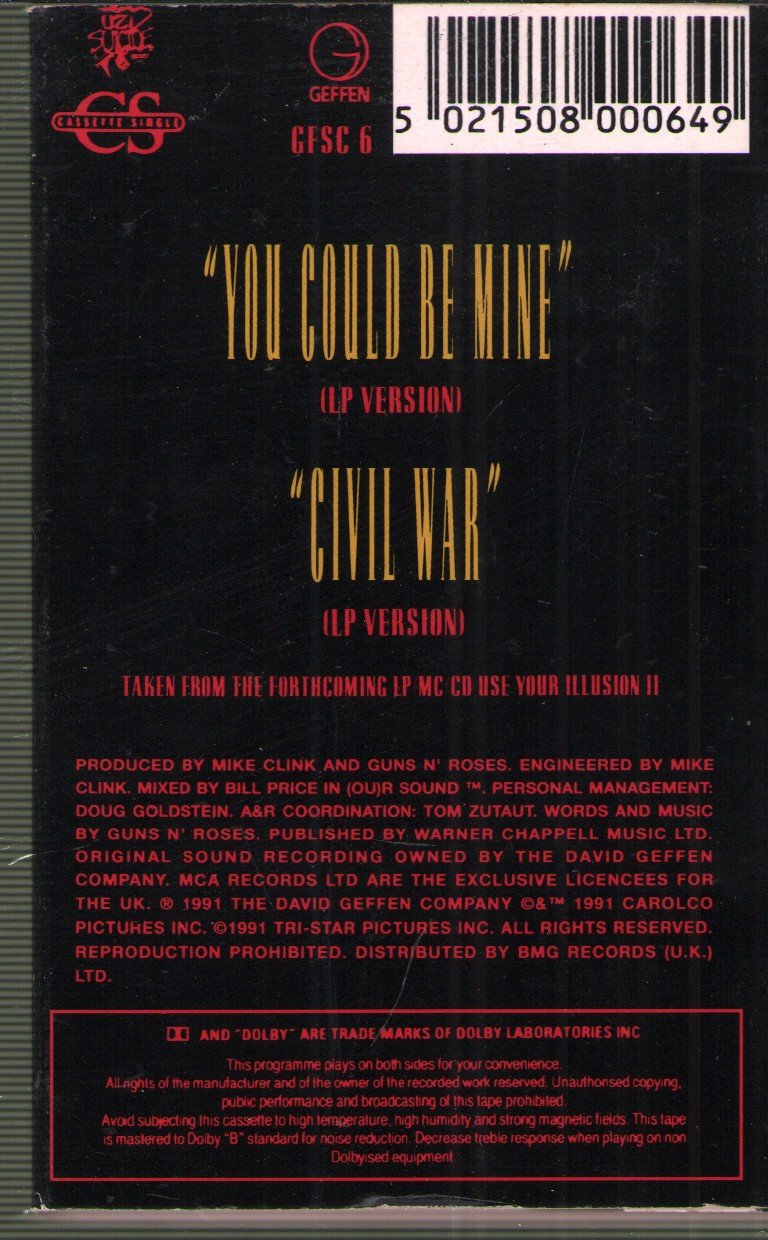 Guns N' Roses - You Could Be Mine - Cassette