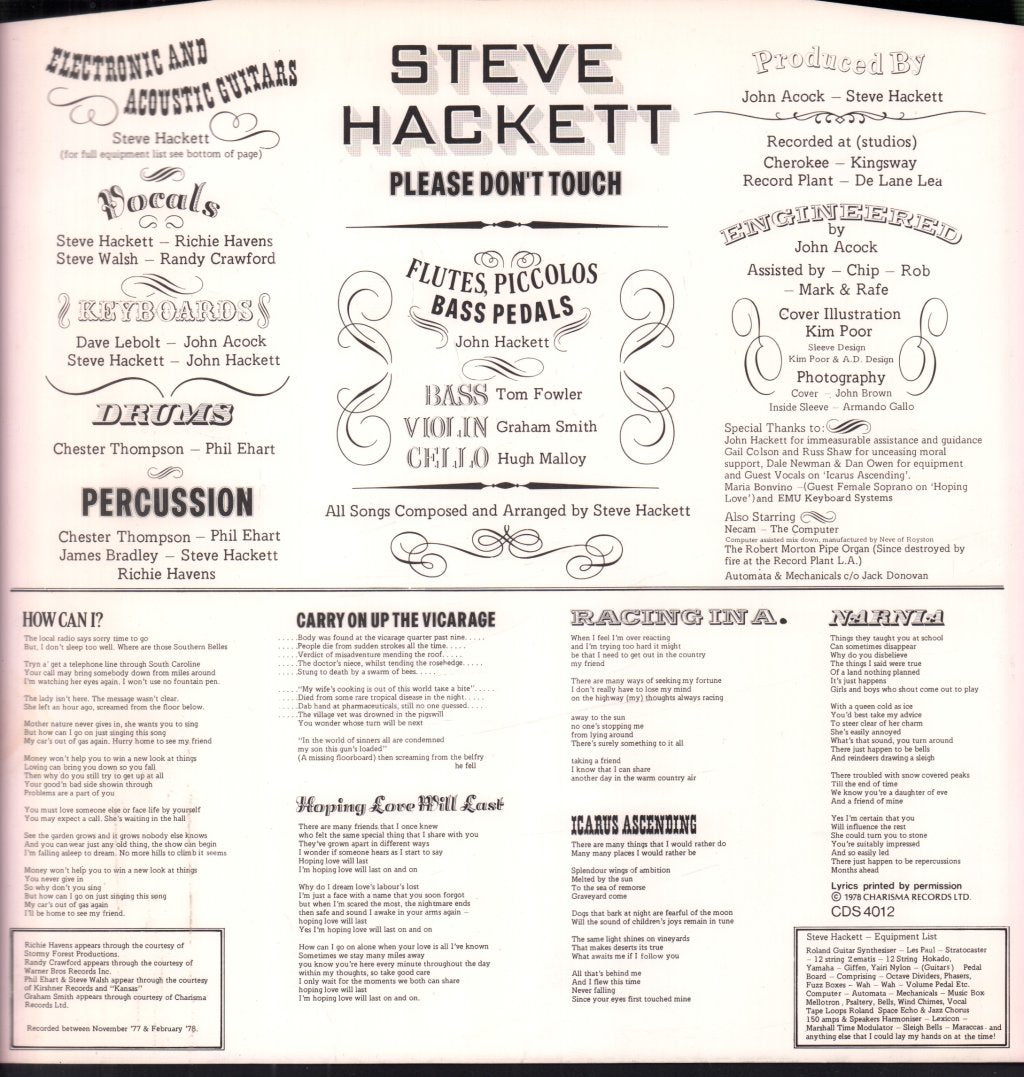 Steve Hackett - Please Don't Touch - Lp