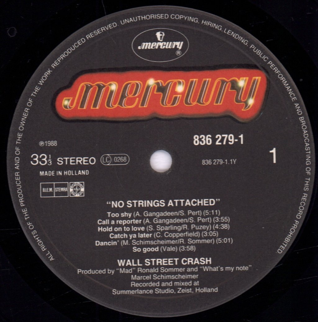 Wall Street Crash - No Strings Attached - Lp