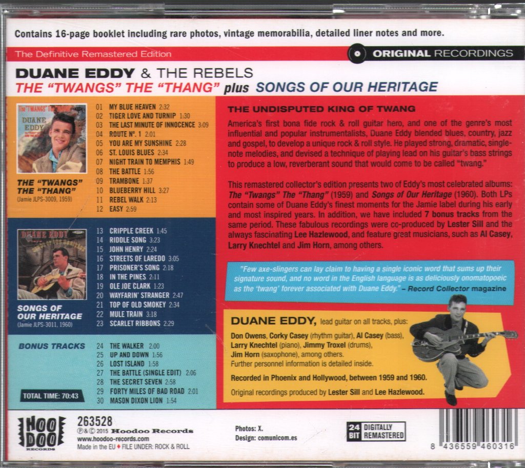 Duane Eddy - "Twangs" The "Thang" Plus Songs Of Our Heritage - Cd
