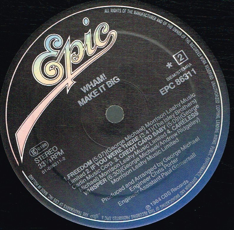 Wham - Make It Big - Lp