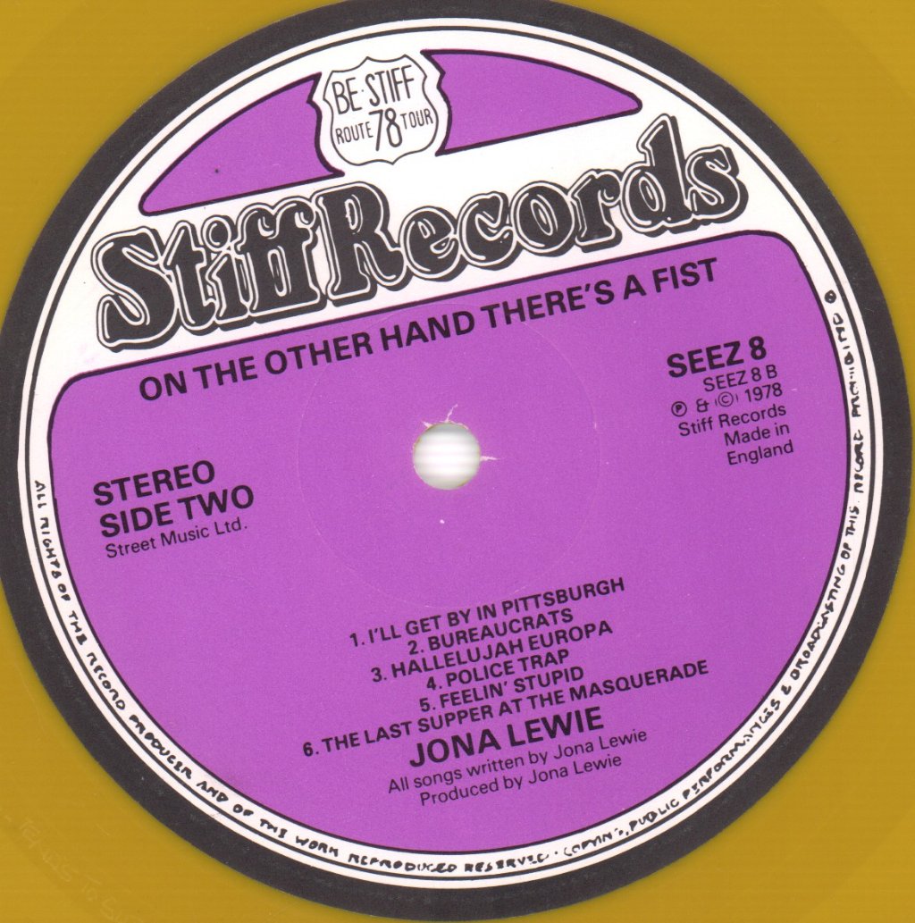 Jona Lewie - On The Other Hand There's A Fist - Lp