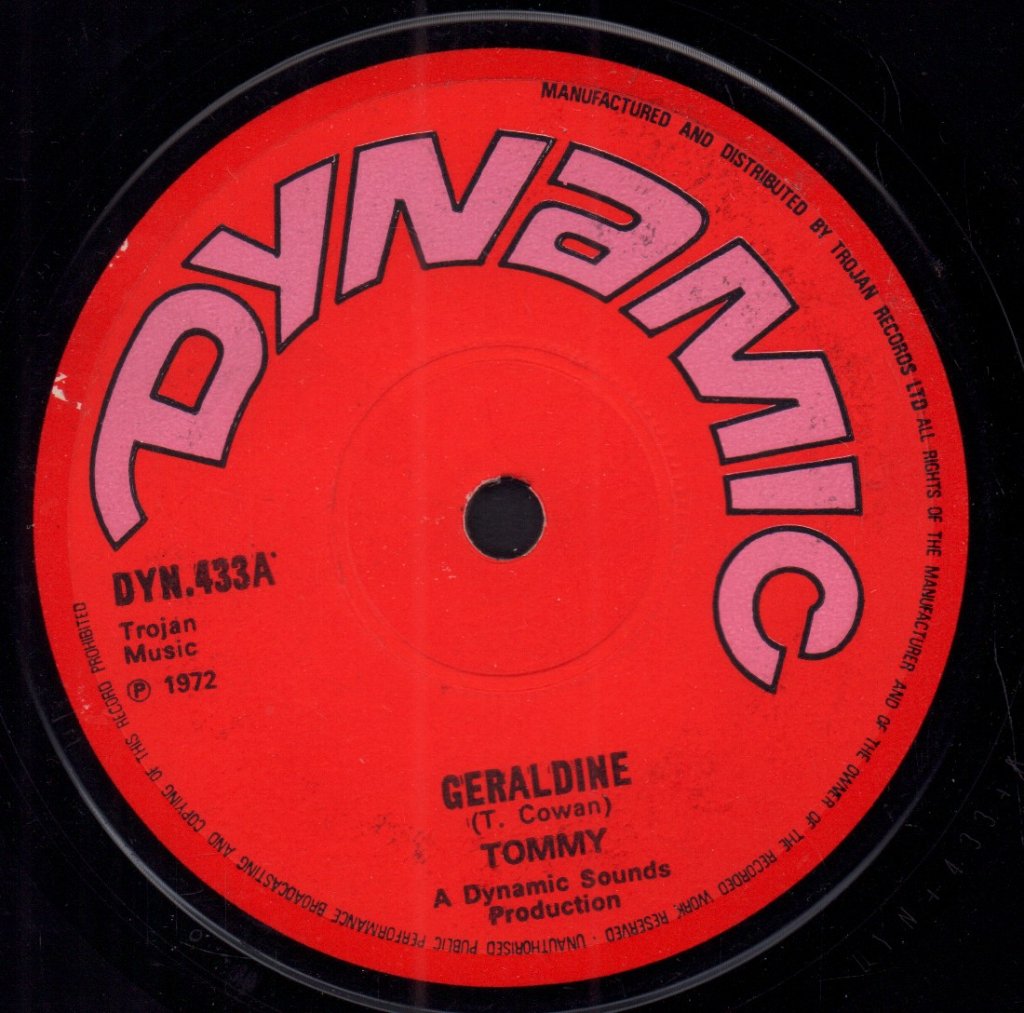 Tommy (Reggae) - Geraldine - 7 Inch