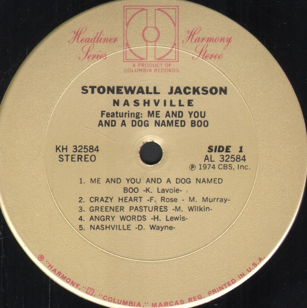 Stonewall Jackson - Nashville, Featuring: Me And You And A Dog Named Boo - Lp