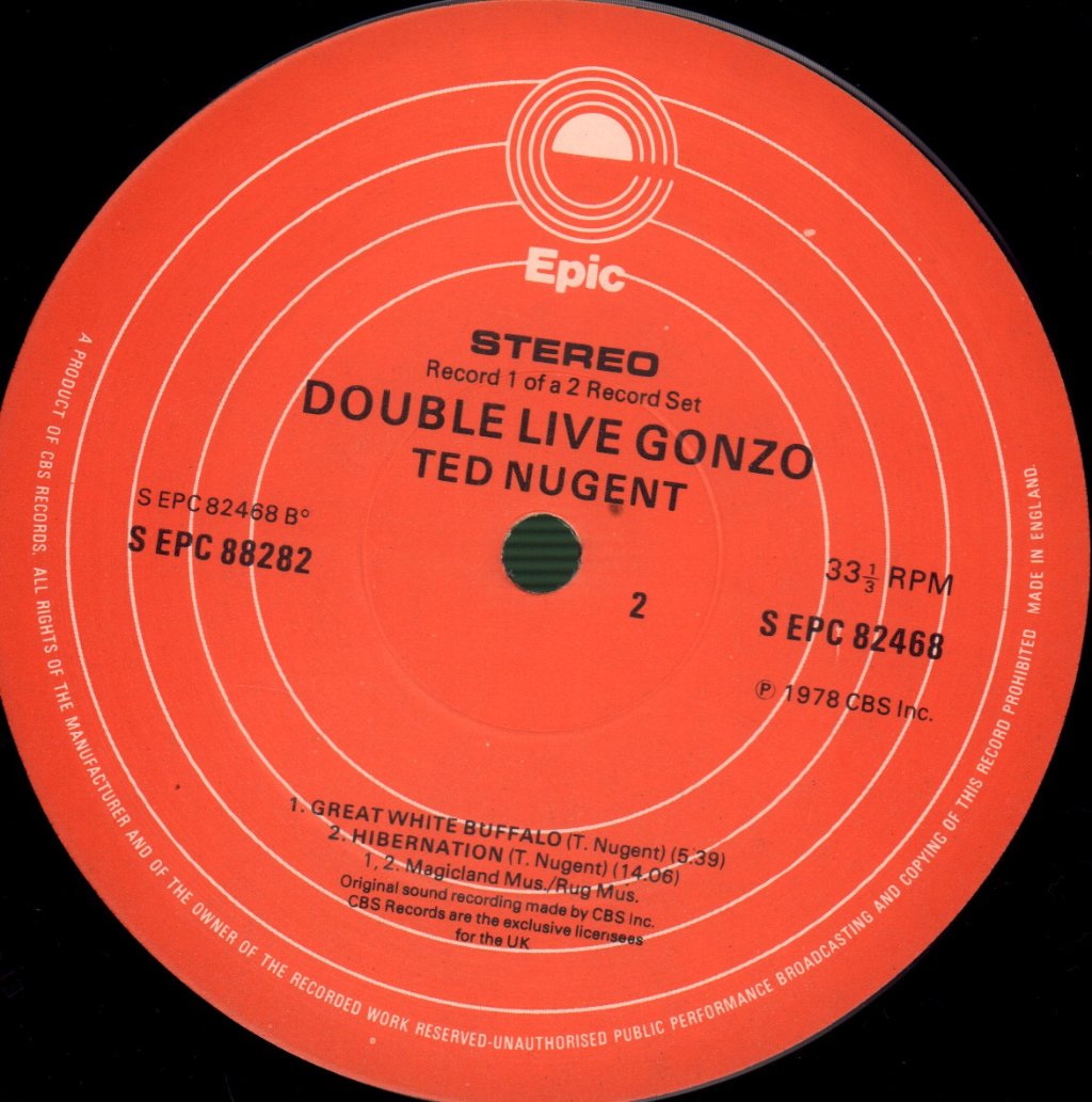 Ted Nugent - Double Live Gonzo! - Double Lp