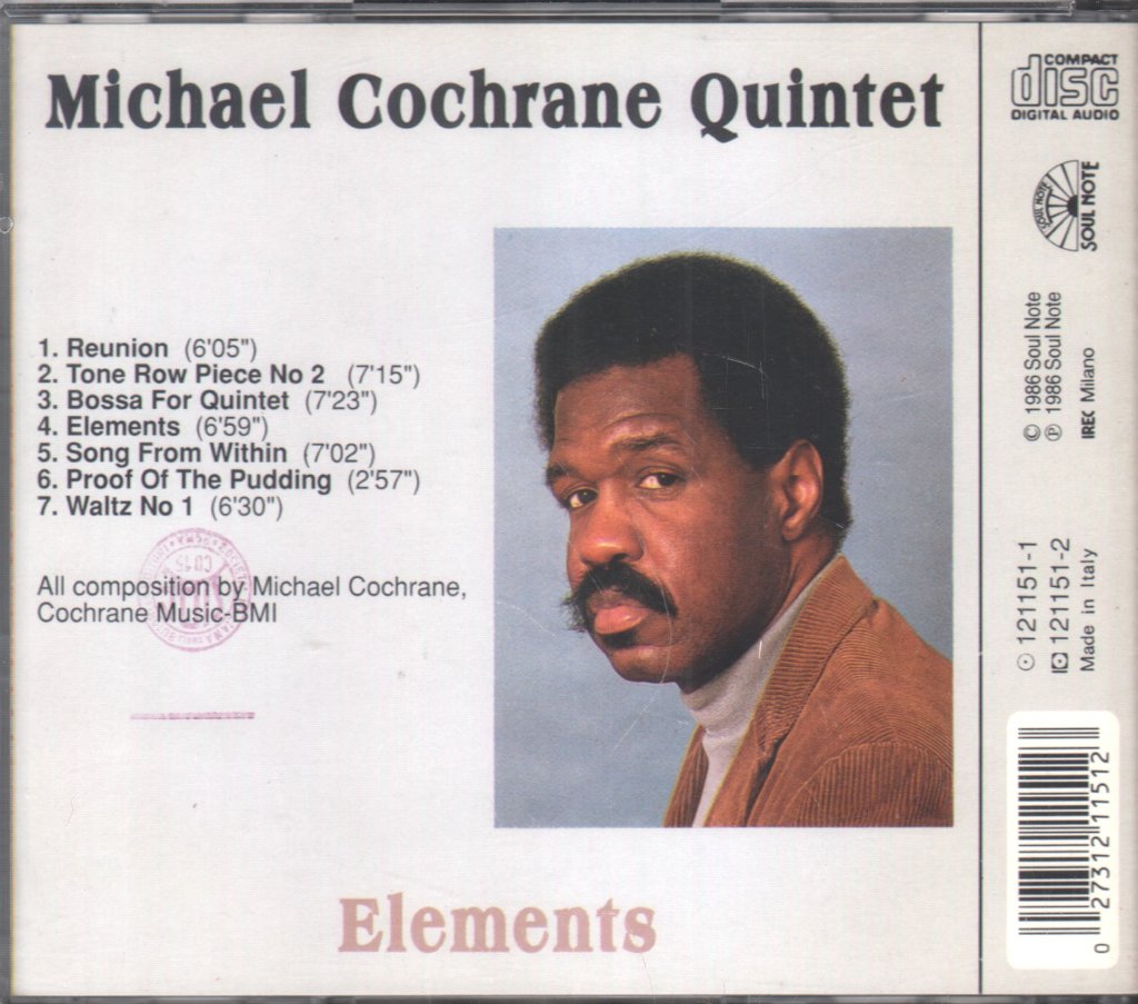 Michael Cochrane Quintet - Elements - Cd