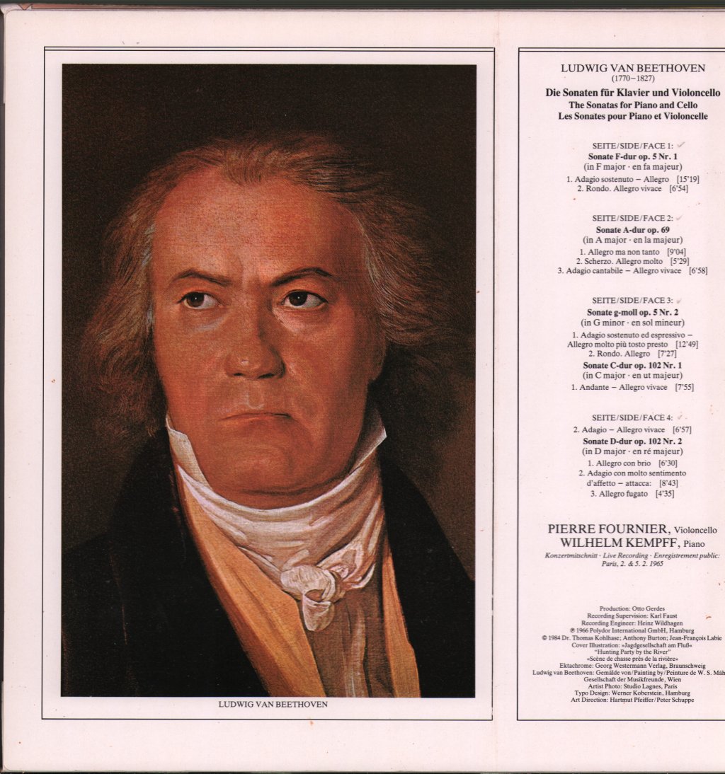 Pierre Fournier / Wilhelm Kempff - Ludwig Van Beethoven - Die Cellosonaten = The Cello Sonatas - Double Lp