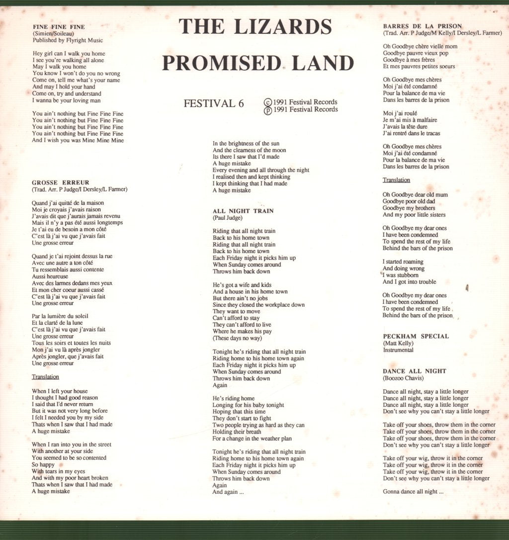 Lizards - Promised Land - Lp