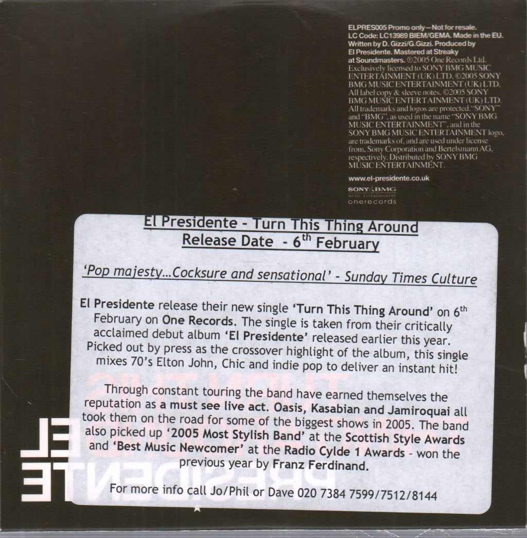 El Presidente - Turn This Thing Around - Cdr