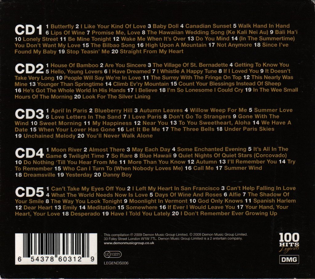 Andy Williams - 100 Hits Legends: Andy Williams - Cd Box Set
