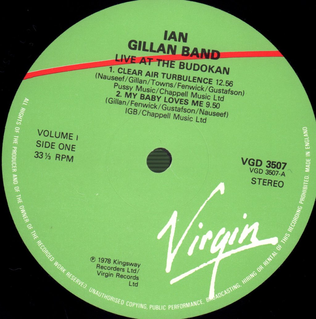 Ian Gillan Band - Live At The Budokan Volumes 1 And 2 - Double Lp
