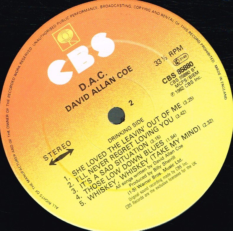 David Allan Coe - D.A.C. - Lp