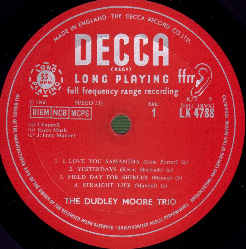 Dudley Moore Trio - Genuine Dud - Lp