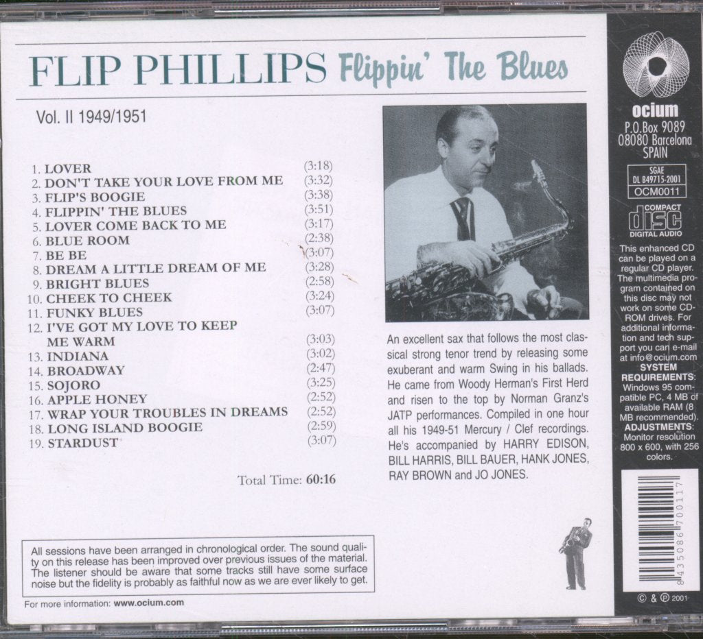 Flip Phillips - Flippin' The Blues (Vol. II 1949-1951) - Cd