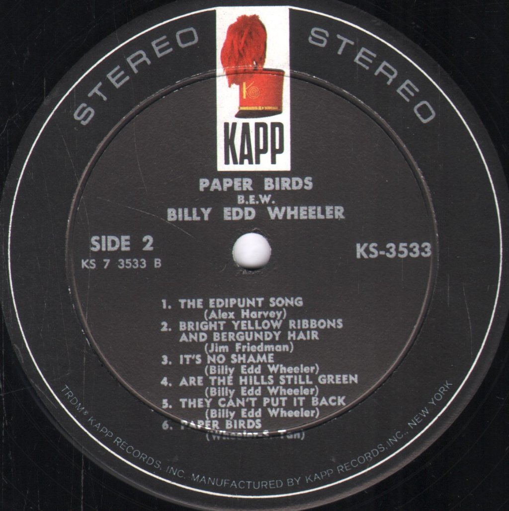 Billy Edd Wheeler - Paper Birds - Lp