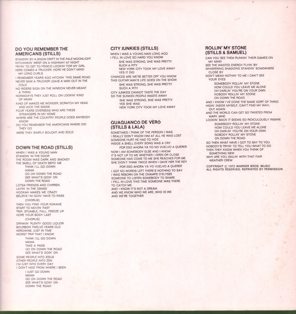 Stephen Stills Manassas - Down The Road - Lp