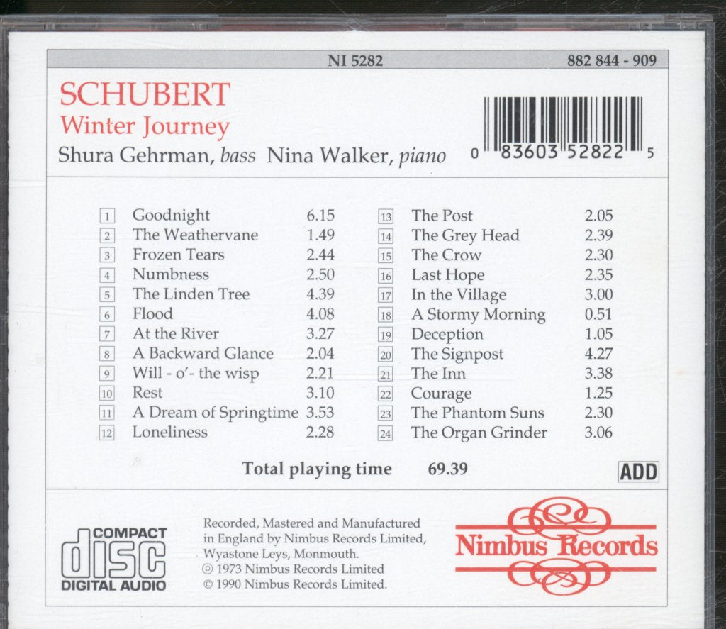 Shura Gehrman / Nina Walker - Schubert - Winter Journey - Cd