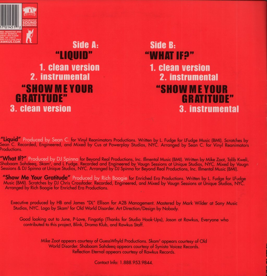 L-Fudge - Liquid / What If? / Show Me Your Gratitude - 12 Inch