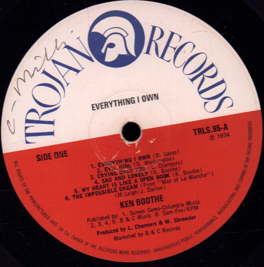 Ken Boothe - Everything I Own - Lp