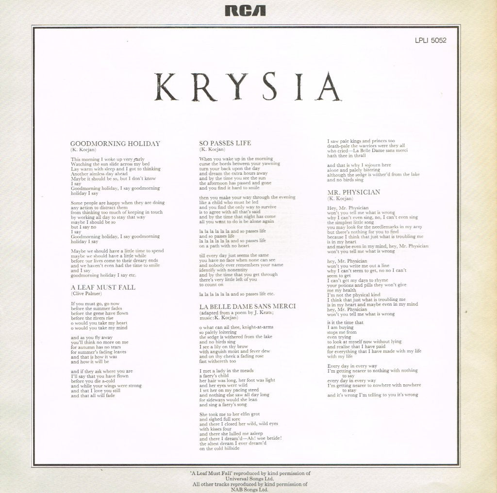 Krysia - Krysia - Lp