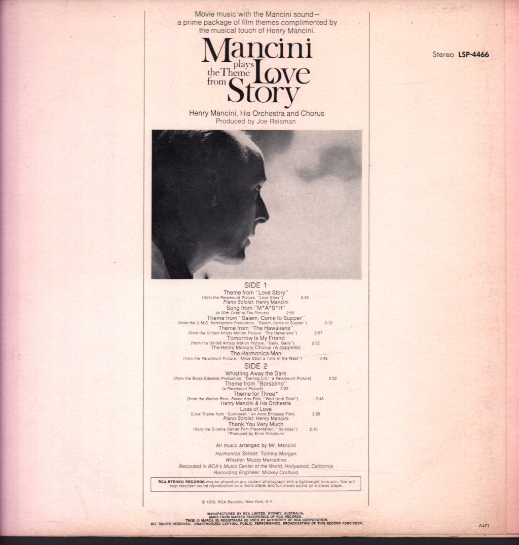 Henry Mancini - Mancini Plays The Theme From "Love Story" - Lp