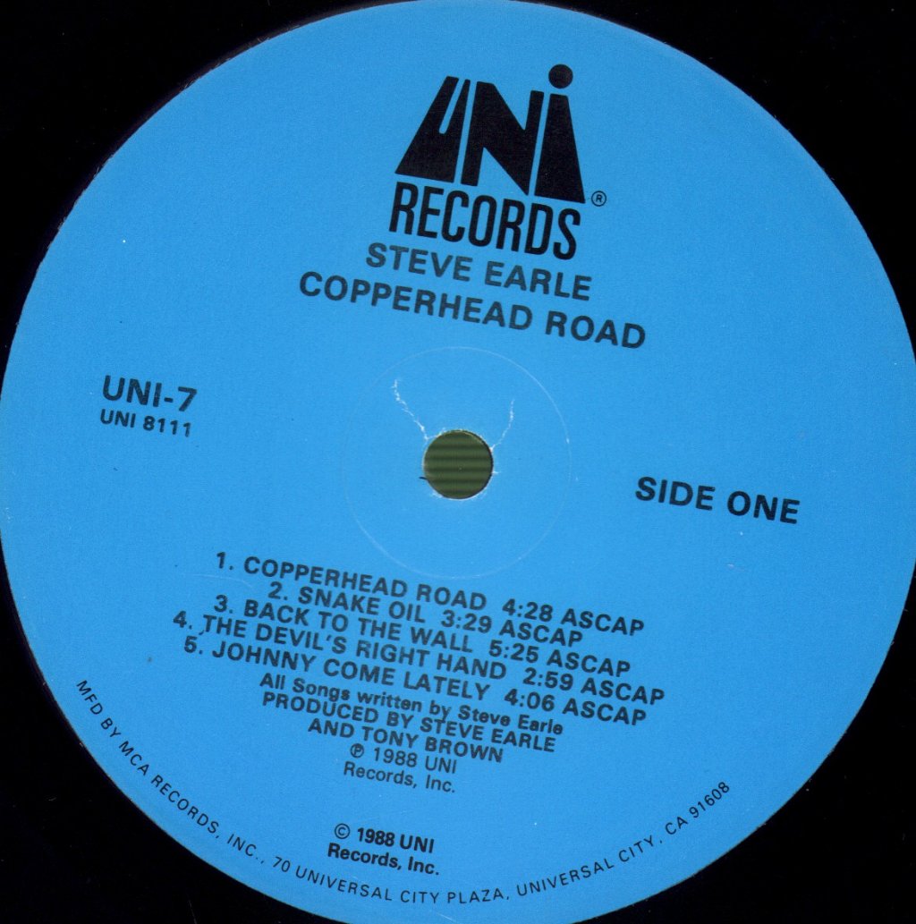 Steve Earle - Copperhead Road - Lp