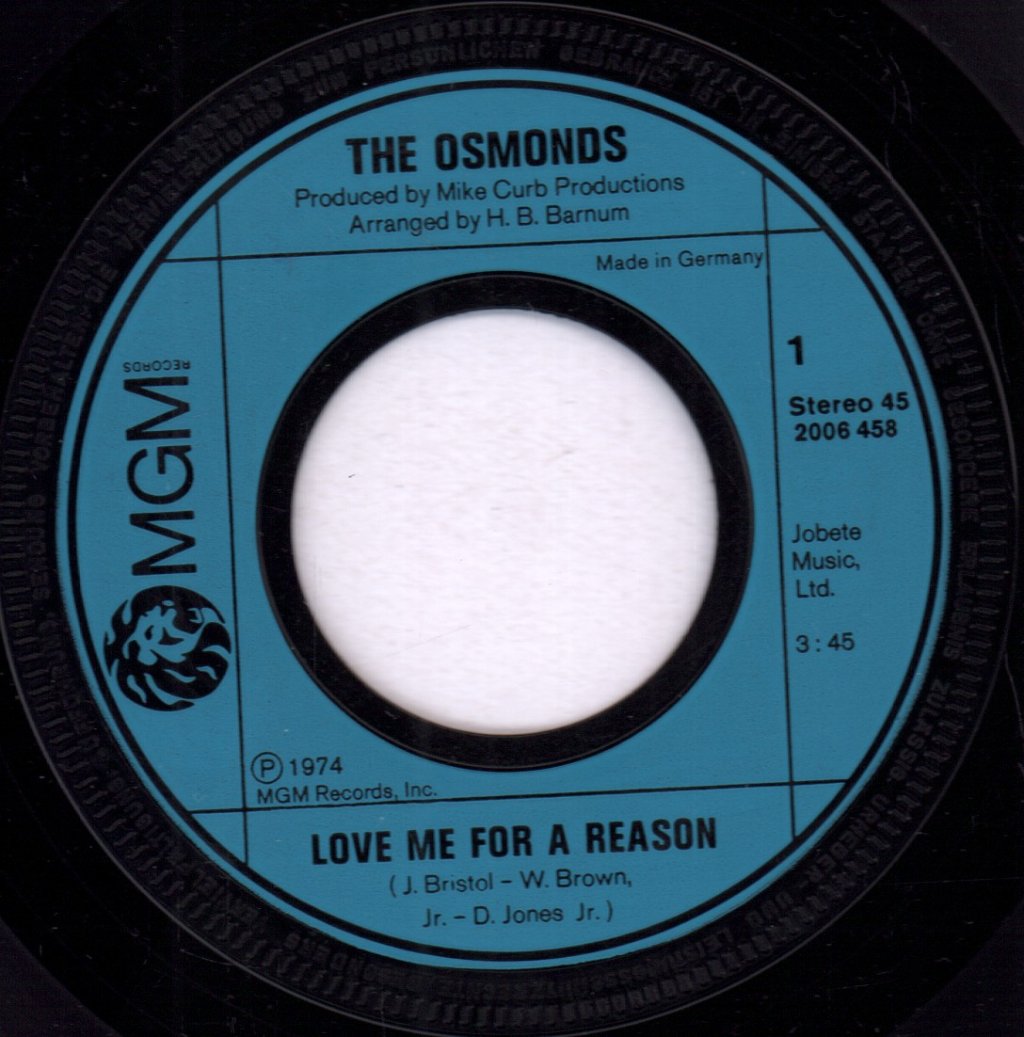 Osmonds - Love Me For A Reason - 7 Inch