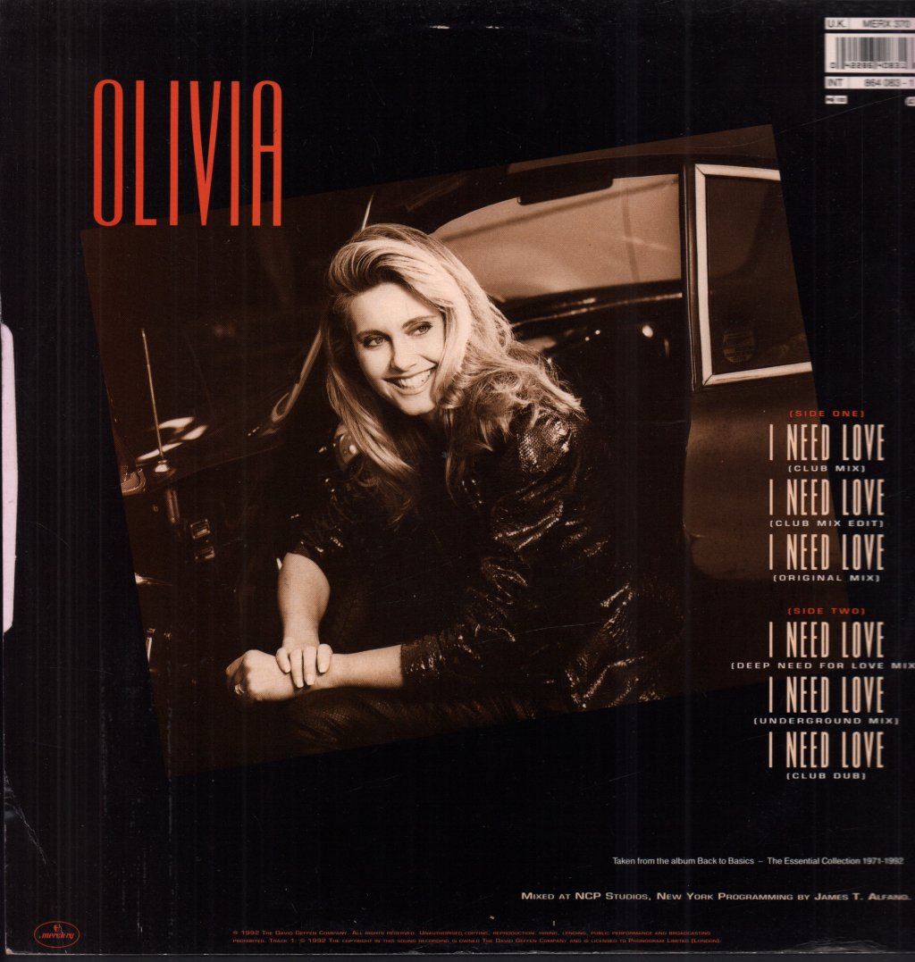 Olivia Newton John - I Need Love - 12 Inch