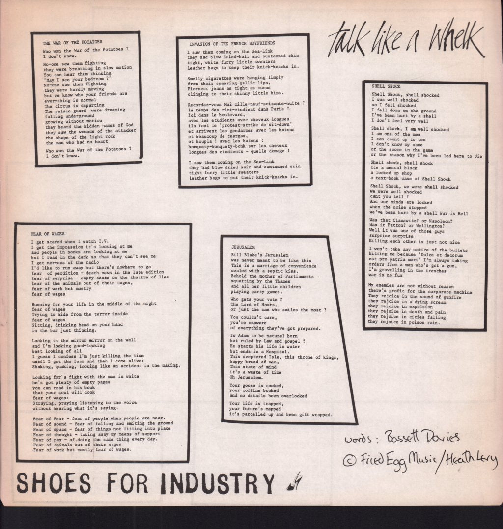 Shoes For Industry - Talk Like A Whelk - Lp