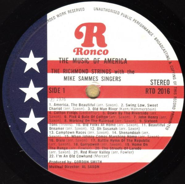Richmond Strings With The Mike Sammes Singers - Music Of America 1776-1976 - Lp