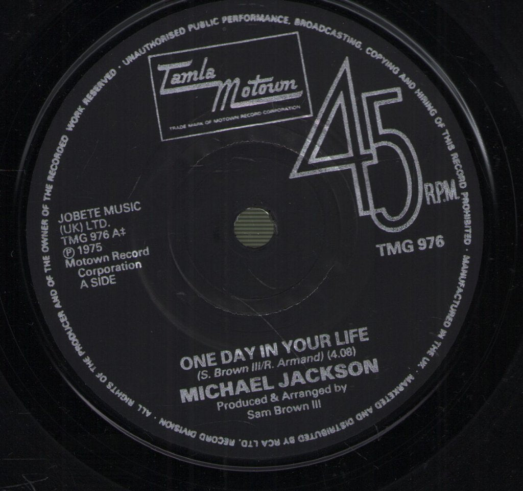 Michael Jackson - One Day In Your Life - 7 Inch