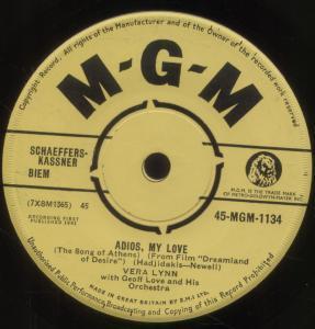 Vera Lynn - Adios My Love - 7 Inch